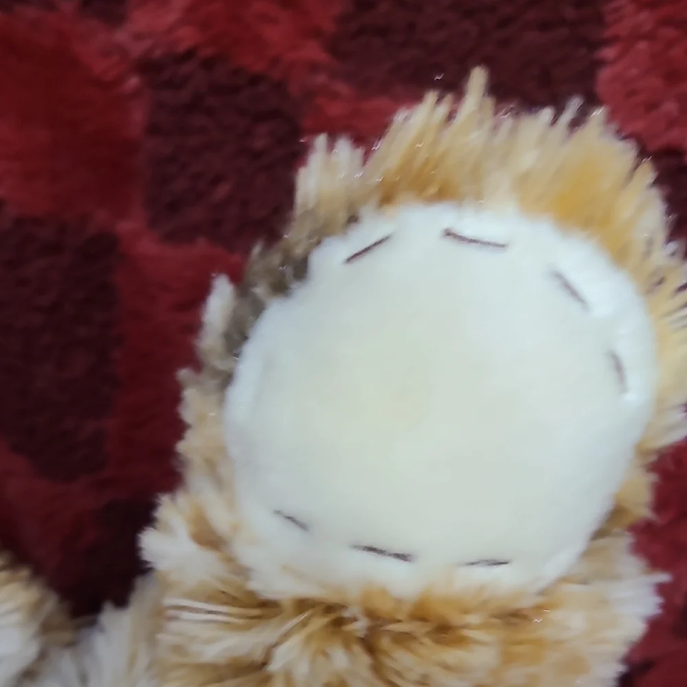 Build a Bear Calico Heart Patch Adorable Brown and Cream Teddy Bear Plush